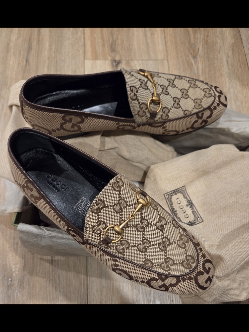 Gucci Brown GG Canvas Women's Horsebit Loafers39.5